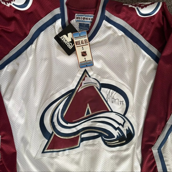 STARTER PATRICK ROY 33 COLORADO AVALANCHE SIGNED JERSEY STARTER LARGE 48 - Picture 3 of 6